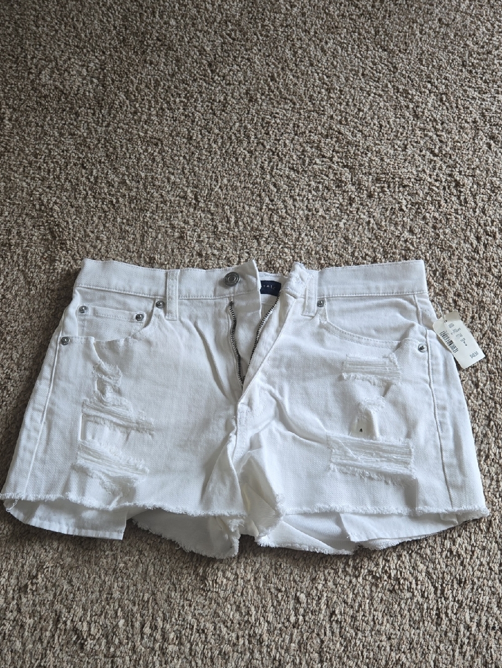 White Distressed High-Rise Women’s Denim Shorts